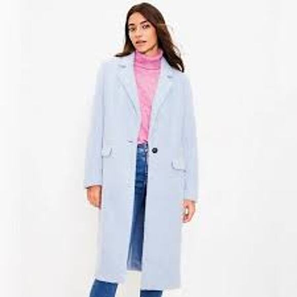 Loft Blue Cozy Herringbone Coat Size XL NWT - Picture 1 of 6